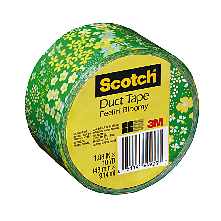 Scotch® Colored Duct Tape, 1 7/8" x 10 Yd., Green Floral