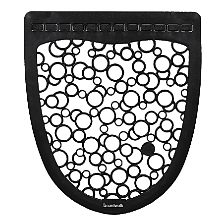 Boardwalk® Urinal Mat 2.0 Rubber Restroom Floor Mats, 17 1/2" x 20", Black/White, Pack Of 6