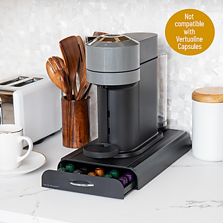 Mind Reader Single Serve Nespresso Compatible Capsule Drawer 2 H x 9 14 W x 15 L Black Office Depot