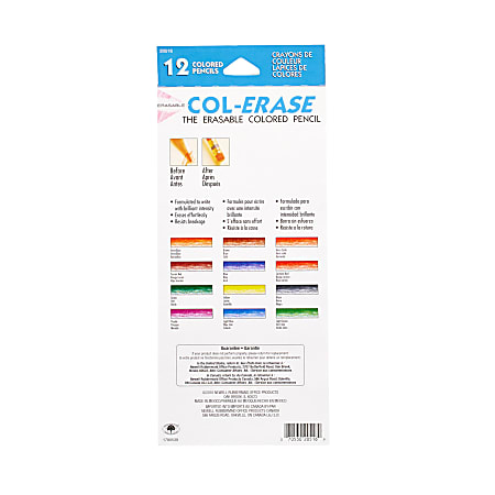  Prismacolor Col-Erase Erasable Colored Pencils, 12-Count :  Office Products