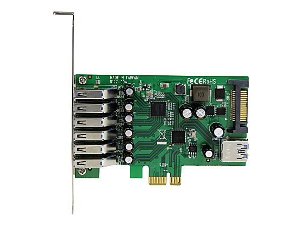 StarTech.com 7 Port PCI Express USB 3.0 Card - Standard and Low-Profile Design - Get the scalability you need by adding 7 USB 3.0 ports with SATA power to your computer - PCIe USB 3.0 Adapter Card - Standard and Low-Profile - UASP Support
