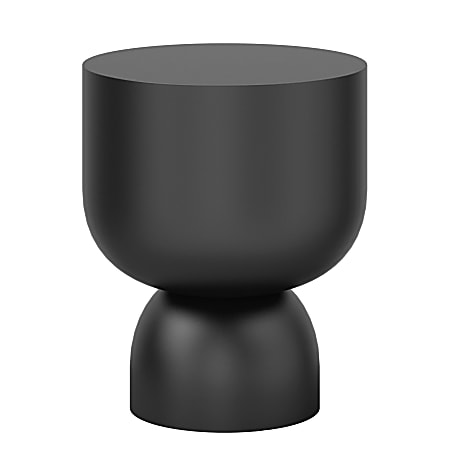 National® Cohen Drum End Table, 22”H x 22”W x 18”D, Metallic Black