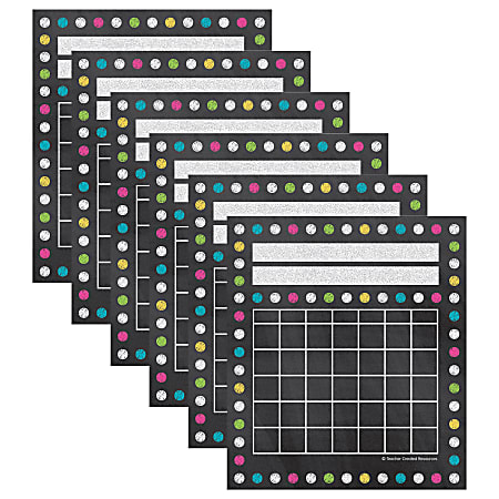 Teacher Created Resources Incentive Charts, Chalkboard Brights, 36 Per Pack, Set Of 6 Packs