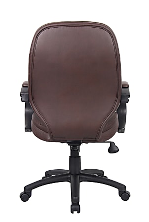 Boss Office Products LeatherPlus Bonded Leather Mid Back Chair
