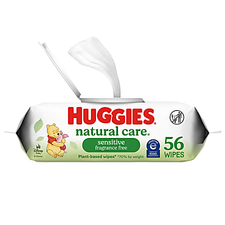 Huggies Natural Care Sensitive Baby Wipes, Unscented, 1 Flip-Top Pack (56 Wipes Total)