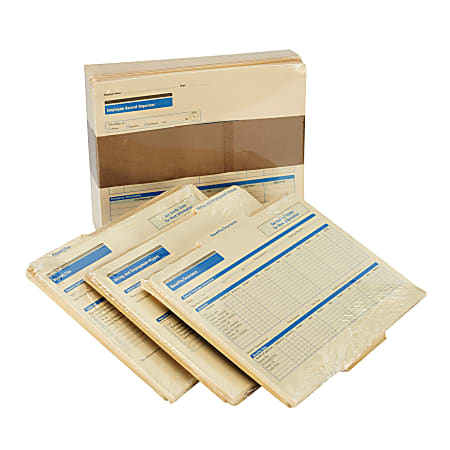 ComplyRight Folder Set for Employee Management for Attendance, Benefits and Employment History, 12" x 9 1/2" x 1 1/4", Pack of 25