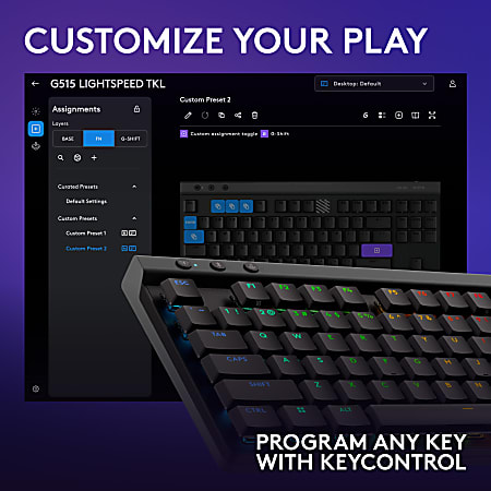 Logitech G515 LIGHTSPEED TKL Low Profile Wireless Gaming Keyboard