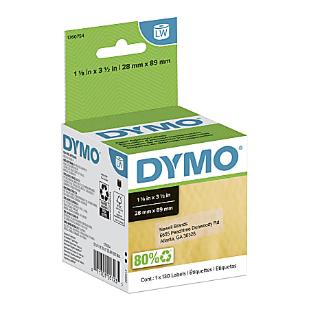 DYMO® LabelWriter® Labels, Address, 1760754, 1 1/8" x 3 1/2"