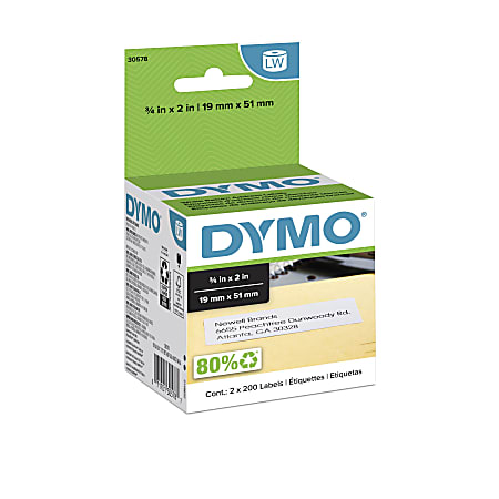 DYMO® LabelWriter® Labels, Return Address, 30578, 3/4" x 2", Box of 400