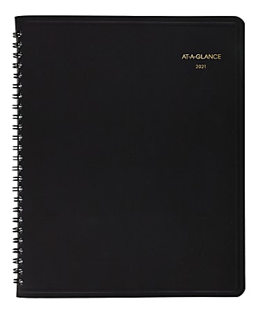 AT-A-GLANCE® Weekly/Monthly Appointment Planner, 7" x 8-3/4", Black, January To December 2021, 7065005