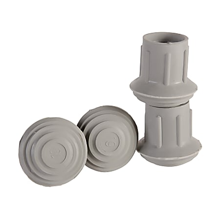 DMI® #19 Walker And Cane Replacement Tips, 7/8", Gray, Pack Of 4
