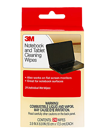 3M™ Notebook Screen Cleaning Wipes, Pack Of 24