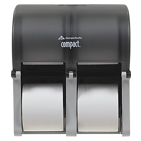 Georgia-Pacific Compact Vertical 4-Roll Tissue Dispenser, Translucent Smoke