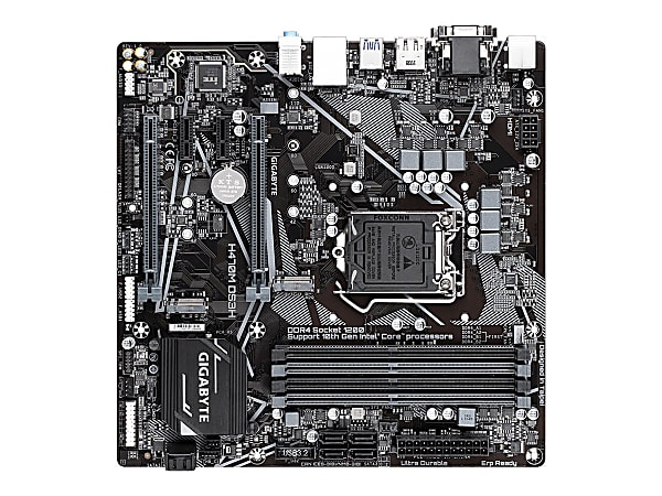 Gigabyte Ultra Durable H470M DS3H Desktop Motherboard - Intel H470 Chipset - Socket LGA-1200 - Intel Optane Memory Ready - Micro ATX - 128 GB DDR4 SDRAM Maximum RAM - DIMM, UDIMM - 4 x Memory Slots - Gigabit Ethernet - HDMI
