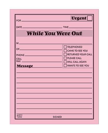 Adams While You Were out 24 Pink Message Pads 50 Sheets per Pad for sale online 