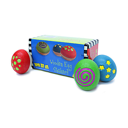 Sounds Like Fun! Wooden Egg Shakers, Multicolor, Set Of 3 Shakers