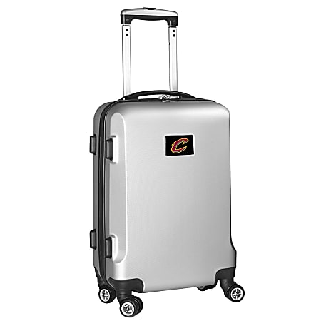 Denco 2-In-1 Hard Case Rolling Carry-On Luggage, 21"H x 13"W x 9"D, Cleveland Cavaliers, Silver
