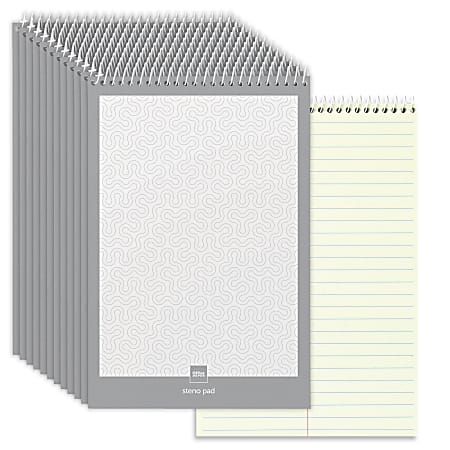 Office Depot® Brand Steno Books, 6" x 9", Gregg Ruled, 70 Sheets, Greentint, Pack Of 12