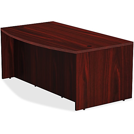 Lorell® Chateau 72&quot;W Bowfront Computer Desk, Mahogany