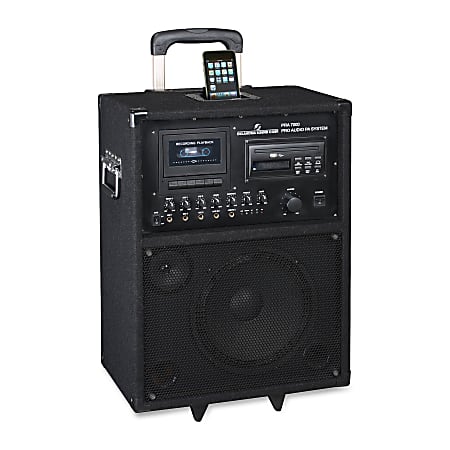 Oklahoma Sound Pro Audio Wireless PA System, 24" x 14" x 14", Black