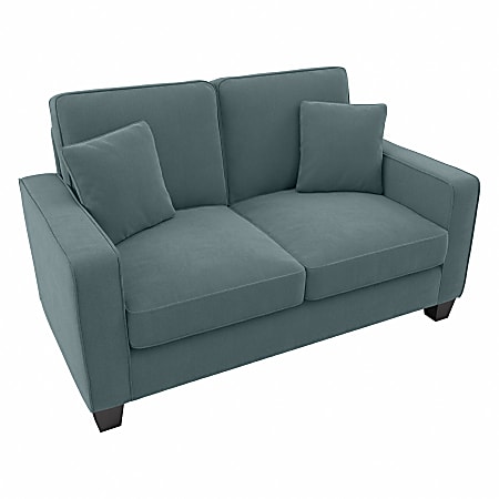 Bush® Furniture Stockton 61"W Loveseat, Turkish Blue Herringbone, Standard Delivery