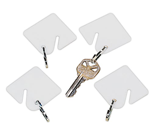 STEELMASTER® Slotted Rack-Style Snap-Hook Key Tags, White, Pack Of 20