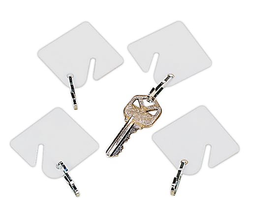 STEELMASTER Slotted Rack Style Snap Hook Key Tags White Pack Of 20 ...
