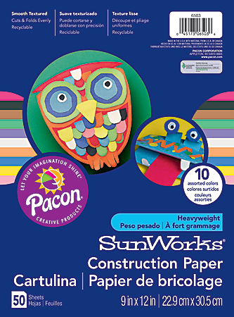 Prang® Construction Paper, 9" x 12", Assorted, Pack Of 50