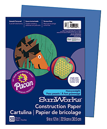 Prang® Construction Paper, 9" x 12", Blue, Pack Of 50