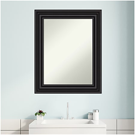 Amanti Art Non Beveled Rectangle Framed Bathroom Wall Mirror 30 x 24 ...