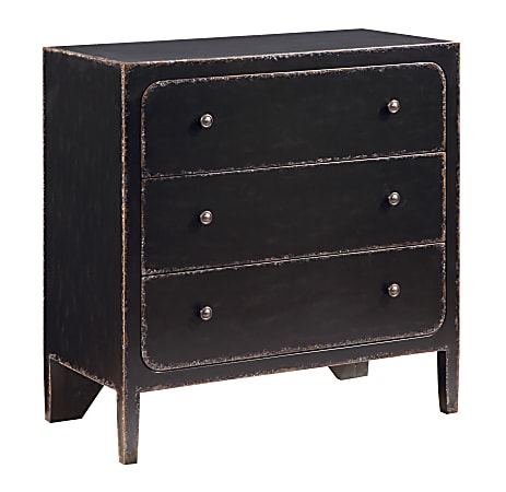 Coast to Coast Maxfield Contemporary 3 Rounded Edged Door Storage Chest, 36"H x 36"W x 18"D, Patterson Aged Black
