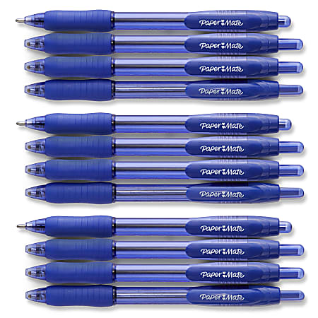 Paper Mate Profile Retractable Ballpoint Pens Bold Point 1.4 mm Translucent  Barrel Blue Ink Pack Of 4 - Office Depot