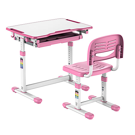 Mount-It! MI-10203 Kid's Desk And Chair Set, Pink