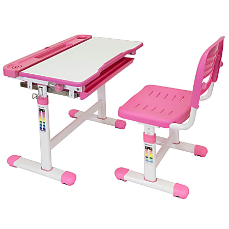 Mount-It! MI-10203 Kid&#x27;s Desk And Chair Set, Pink