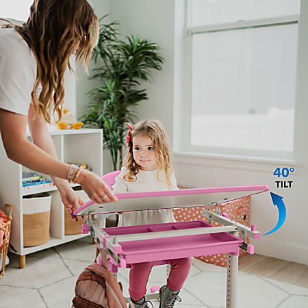 Pink desk and chair set online