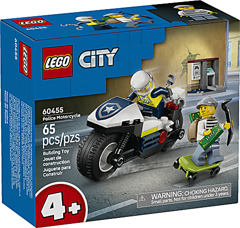 LEGO Police Motorcycle Chase Building Blocks, Multicolor, Set Of 65 Pieces