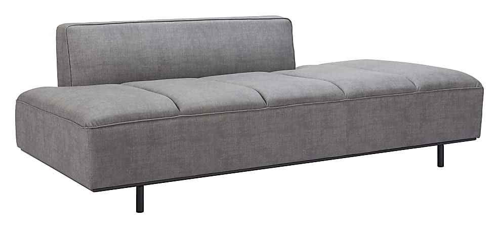 Zuo Faux Leather Confection Sofa, 26-7/16”H x 24-1/4”W x 37”D, Gray