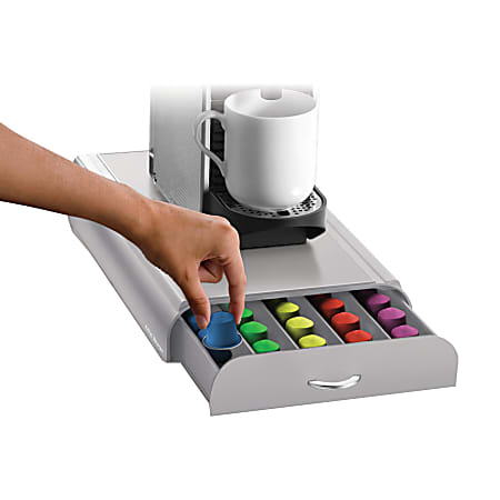 Mind Reader Nespresso® Coffee Capsule Drawer, 50-Pod Capacity, Silver/Gray