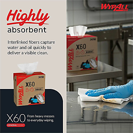 Kimberly Clark Professional Wipers WypAll X60 Pop Up Box 9 110 x