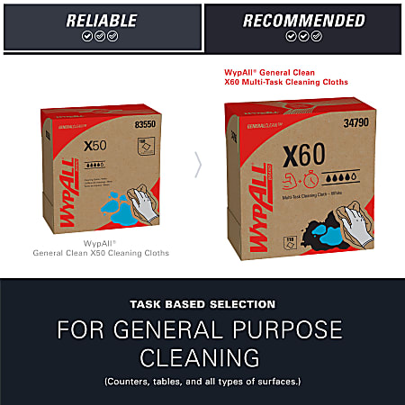 Kimberly Clark Professional Wipers WypAll X60 Pop Up Box 9 110 x
