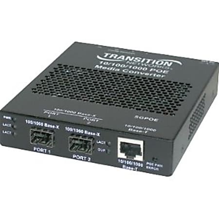 Transition Networks Power-Over-Ethernet PSE Media Converter