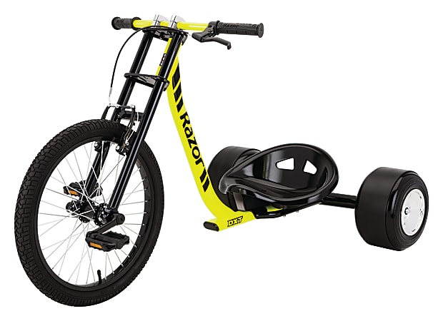 Razor DXT Drift Trike, 9"H x 22 3/4"W x 38"D, Black/Yellow