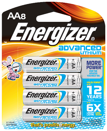 Energizer® Lithium Advanced AA Batteries, Pack Of 8