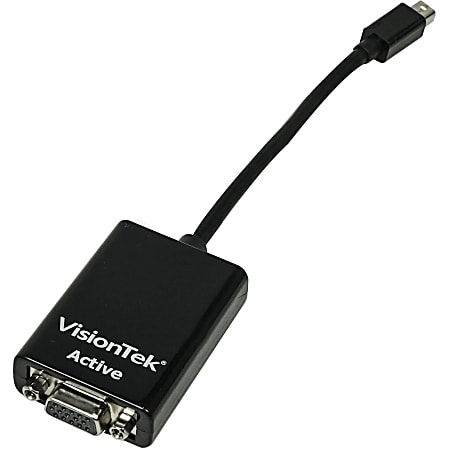 VisionTek Mini DisplayPort to VGA Active Adapter (M/F) - 7" Mini DisplayPort/VGA Video Cable for Video Device, Monitor, TV, Projector, Dock, Digital Signage Display - First End: 1 x Mini DisplayPort Digital Audio/Video - Male