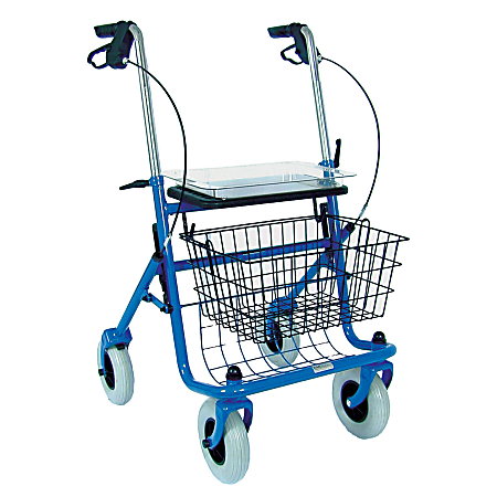 DMI® Classic Adjustable Steel Folding Rollator Walker, 38"H x 23"W x 29 1/2"D, Blue