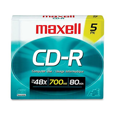 Maxell - 5 x CD-R - 700 MB (80min) 48x - slim jewel case