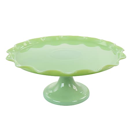 Martha Stewart Glass Cake Stand, 11-1/4”, Jade Green