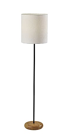 Adesso Brielle Floor Lamp, 62”H, White Shade/Natural Base