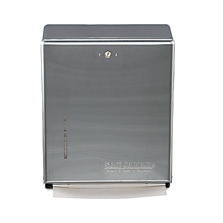 San Jamar C-Fold/Multifold Towel Dispenser, 14 3/4"H x 11 3/8"W x 4"D, Silver