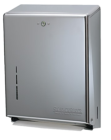 San Jamar C-Fold/Multifold Towel Dispenser, 14 3/4"H x 11 3/8"W x 4"D, Chrome